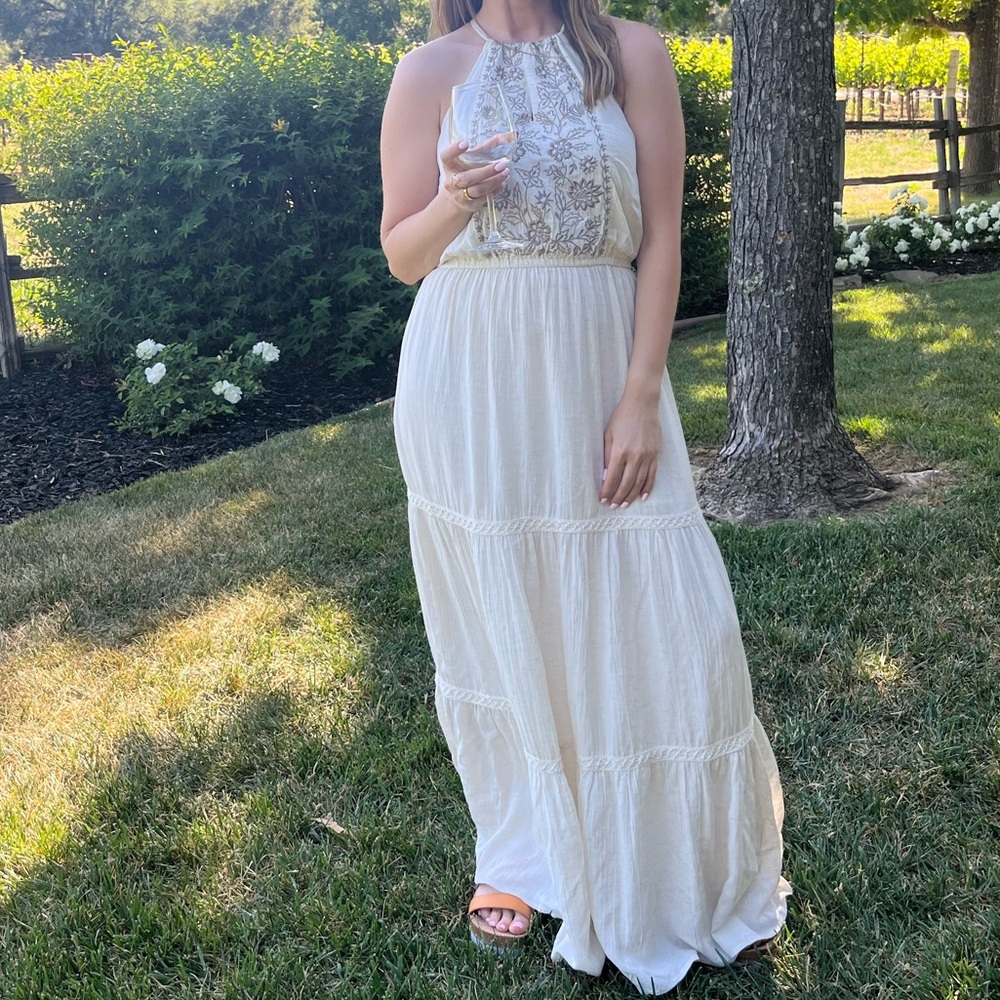 Pretty oatmeal/off white Love Stitch Maxi Dress